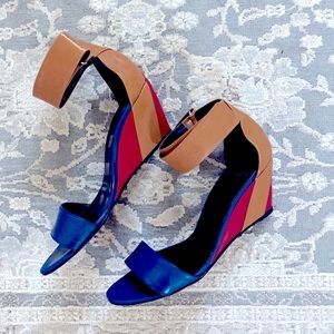 Pierre Hardy Tri-color Wedge Leather Sandals
